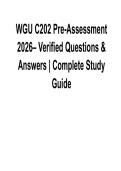 WGU C202 Pre-Assessment 2026 Verified Questions and Answers Complete Study Guide 2025&sol; 2026