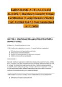 IAHSS BASIC ACTUAL EXAM 2026&sol;2027 &vert; Healthcare Security Officer Certification &vert; Comprehensive Practice Test &vert; Verified Q&A &vert; Pass Guaranteed - A&plus; Graded