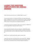 LA NIGHT TEST QUESTIONS COMPLETE WITH 100&percnt; VERIFIED ANSWERS