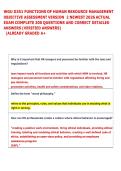WGU D351 FUNCTIONS OF HUMAN RESOURCE MANAGEMENT OBJECTIVE ASSESSMENT 