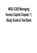 WGU C202 Managing Human Capital Chapter 1 Study Guide and Test Bank 2025&sol; 2026