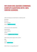 NFS EXAM ONE &lpar;QUIZZES COMBINED&rpar; COMPLETE QUESTIONS WITH 100&percnt; VERIFIED ANSWERS