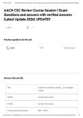 AACN CSC Review Course Session 1 Exam Questions and answers with verified Answers &lpar;Latest Update 2026&rpar; UPDATE&excl;&excl;