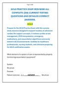 ACLS PRACTICE EXAM 2026 BANK ALL COMPLETE &lpar;200&rpar; CURRENT TESTING QUESTIONS AND DETAILED CORRECT ANSWERS&period;