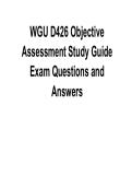 WGU D426 Objective Assessment Study Guide Exam Questions and Answers 2025&sol; 2026