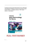 Test Bank For Clayton&rsquo;s Basic Pharmacology for Nurses 20th Edition by Michelle J&period; Willihnganz&comma; Samuel L&period; Gurevitz&comma; Bruce Clayton Complete Edition &vert;&vert; All Chapters Included&vert;&vert; 100&percnt; Verified Answers&vert;&vert; Latest Edition&vert;&vert;