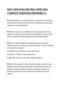 NAVY ODS EXAM 208 FINAL PAPER 2026 COMPLETE QUESTIONS RESPONSES A&plus;