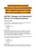 CHAMPIONS REAL ESTATE FINANCE ACTUAL EXAM 2026&sol;2027 &vert; TREC-Aligned Practice Test &vert; Verified Q&A &vert; Pass Guaranteed - A&plus; Graded
