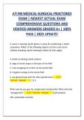 ATI RN MEDICAL-SURGICAL PROCTORED EXAM &vert; NEWEST ACTUAL EXAM COMPREHENSIVE QUESTIONS AND VERIFIED ANSWERS GRADED A&plus; &vert; 100&percnt; PASS &vert; 2025 UPDATE&excl;