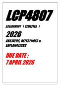 LCP4807 ASSIGNMENT 1 SEMESTER 1 2026 ANSWERS & REFERENCES &lpar;DUE DATE 7 APRIL 2026&rpar;