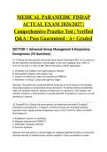MEDICAL PARAMEDIC FISDAP ACTUAL EXAM 2026&sol;2027 &vert; Comprehensive Practice Test &vert; Verified Q&A &vert; Pass Guaranteed - A&plus; Graded