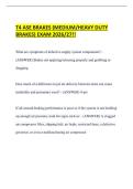 T4 ASE BRAKES &lpar;MEDIUM&sol;HEAVY DUTY BRAKES&rpar; EXAM 2026&sol;27&excl;&excl;