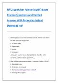NYC Supervisor Painter &lpar;CUNY&rpar; Exam Practice Questions And Verified Answers With Rationales Instant Download Pdf