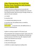 Lilley Pharmacology Ch 10-29 Final Review Exam Questions and Answers &lpar;Latest Update 2026&rpar;&period;docx