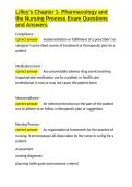 Lilley-s Chapter 1- Pharmacology and the Nursing Process Exam Questions and Answers&period;docx