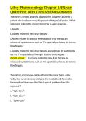 Lilley Pharmacology Chapter 1-8 Exam Questions With 100- Verified Answers&period;docx