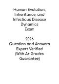 Human Evolution&comma; Inheritance & Infectious Disease Dynamics Study Guide 2026