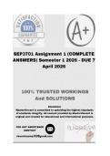 SEP3701 Assignment 1 &lpar;COMPLETE ANSWERS&rpar; Semester 1 2026 - DUE 7 April 2026&semi; 100&percnt; Correct solutions and explanations&period; 