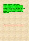 CLR 110 CLARITY DATA MODEL CORRECT ANSWERS&vert;ALREADY GRADED WITH200QUESTIONS AND DETAILED ANSWERS CLARITYDATAMODELFINALLATEST A&plus;&vert;GUARANTEEDSUCCESS&vert;CLR110 FUNDAMENTALSACTUALEXAM2026 