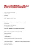 RBS EXAM QUESTIONS COMPLETE WITH 100&percnt; VERIFIED ANSWERS