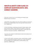 HEALTH & SAFETY CODE CLASS 314 COMPLETE QUESTIONS WITH 100&percnt; CORRECT ANSWERS