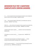 ADVANCED PLCS TEST 3 QUESTIONS COMPLETE WITH VERIFIED ANSWERS