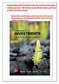 SOLUTION MANUAL FOR Fundamentals of Investments&colon; Valuation and Management by Steve Dolvin By Bradford D&period; Jordan&comma; Thomas Miller ISBN&colon;978-1266273131 COMPLETE GUIDE WITH RATIONALES 100&percnt; VERIFIED A&plus; GRADE ASSURED&excl;&excl;&excl;&excl;&excl;&excl;NEW LATEST UPDATE&excl;&excl;&excl;&excl;&excl;