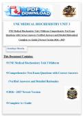 UNE Medical Biochemistry Unit 3 Midterm Comprehensive Test Exam  Questions with Correct Answers &lpar;Verified Answers&rpar; and Detailed Rationales&vert;&vert;  Complete A&plus; Guide &vert;&vert; Newest Version 2026 - 2027 