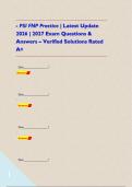 - PSI FNP Practice &vert; Latest Update 2026 &vert; 2027 Exam Questions & Answers &ndash; Verified Solutions Rated A&plus;     