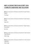 NBCE ACUPUNCTURE EXAM SCRIPT 2026 COMPLETE QUESTIONS AND SOLUTIONS