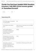 Florida Core Pest Exam &lpar;updated 2026&rpar; Questions & Answers &vert; With 100&percnt; Correct Answers graded A&plus; Guaranteed Success&excl;&excl;