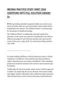 NBCRNA PRACTICE STUDY SHEET 2026 QUESTIONS WITH FULL SOLUTION GRADED A&plus;