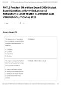 PHTLS Post test 9th edition Exam &vert;&vert; 2026 &lpar;Actual Exam&rpar; Questions with verified Answers &vert; FREQUENTLY MOST TESTED QUESTIONS AND VERIFIED SOLUTIONS &commat; 2026