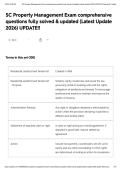 SC Property Management Exam comprehensive questions fully solved & updated &lpar;Latest Update 2026&rpar; UPDATE&excl;&excl;