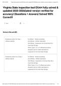 Virginia State inspection test EXAM fully solved & updated 2025-2026&lpar;latest version verified for accuracy&rpar; &lpar;Questions &plus; Answers&rpar; Solved 100&percnt; Correct&excl;&excl;