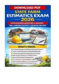 STATE FARM ESTIMATICS EXAM 2026 &ndash; COMPREHENSIVE QS & ANS &vert; 100&percnt; VERIFIED &vert; UPDATED EDITION
