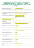 ACLS Exam &vert; American Heart Association  Standards Aligned &vert; 2026&sol;2027 Update &vert;  Questions and Correct Answers &vert; 100&percnt; correct  solutions 