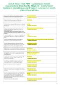 ACLS Post Test PDF &vert; American Heart  Association Standards Aligned &vert; 2026&sol;2027  Update &vert; Questions and Correct Answers &vert; 100&percnt;  correct solutions 