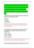 Emergency and Disaster Nursing Test  Bank Questions And Correct Answers  &lpar;Verified Answers&rpar; Plus Rationales  2025&sol;2026 Q&A &vert; Instant Download  Pdf 