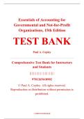 Test Bank &ndash; Essentials of Accounting for Governmental and Not-for-Profit Organizations&comma; 15th Edition &ndash; Paul A&period; Copley &ndash; ISBN 9781265618902 &lpar;Chapters 1&ndash;14 Covered&rpar;