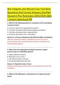 Skin Integrity and Wound Care Test Bank  Questions And Correct Answers &lpar;Verified  Answers&rpar; Plus Rationales 2025&sol;2026 Q&A  &vert; Instant Download Pdf 