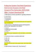 Endocrine System Test Bank Questions  And Correct Answers &lpar;Verified  Answers&rpar; Plus Rationales 2025&sol;2026  Q&A &vert; Instant Download Pdf