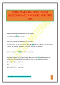UMBC MATH 221&colon; FINAL EXAM QUESTIONS AND ANSWERS&period; VERIFIED 2026&period;