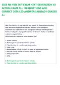 2026 RN HESI EXIT EXAM NEXT GENERATION V2  ACTUAL EXAM ALL 130 QUESTIONS AND  CORRECT DETAILED ANSWERS&vert;ALREADY GRADED  A&plus;