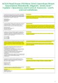ACLS Final Exam &lpar;Written Test&rpar; American Heart  Association Standards Aligned &vert; 2026&sol;2027  Update &vert; Questions and Correct Answers &vert; 100&percnt;  correct solutions 