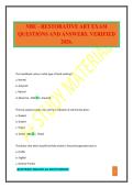 NBE - RESTORATIVE ART EXAM QUESTIONS AND ANSWERS&period; VERIFIED 2026