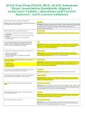 ACLS Test Prep &lpar;PALS&comma; BLS&comma; ACLS&rpar; American  Heart Association Standards Aligned &vert;  2026&sol;2027 Update &vert; Questions and Correct  Answers &vert; 100&percnt; correct solutions 