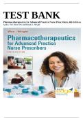 Test Bank for Pharmacotherapeutics for Advanced Practice Nurse Prescribers&comma; 6th Edition by Teri Moser Woo & Wendy L&period; Wright &mdash; All Chapters &lpar;ISBN 9781719648035&rpar;