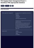 TCU Supply Chain Management Exam 1 &ndash; Questions With Appropriate Solutions