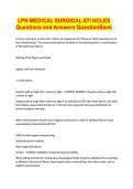 LPN MEDICAL SURGICAL ATI NCLEX Questions and Answers QuestionBank